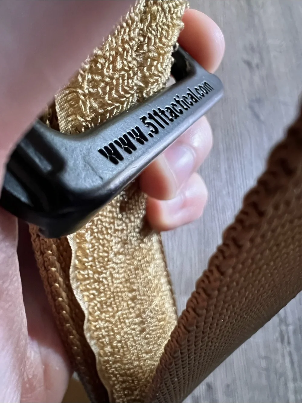 5.11 Tactical Coyote Brown Webbing Belt with Black Logo Patch